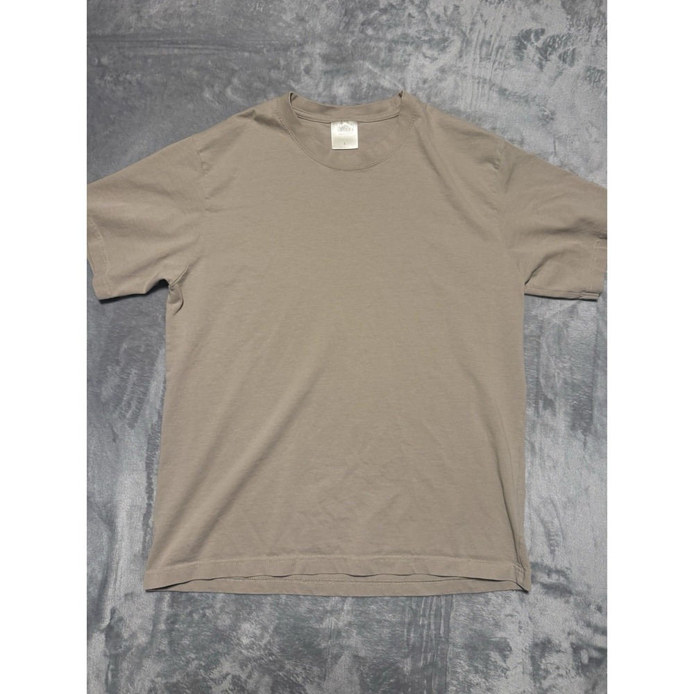 Maison Article T-Shirt Mens L Beige Premium Essential Short Sleeve Crew
